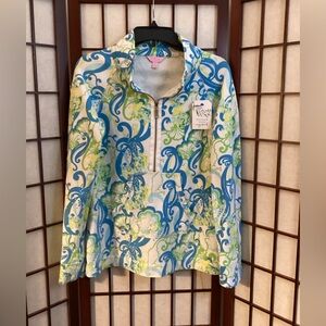 Lilly Pulitzer Resort White Crystal Coast printed Skipper-Popover jacket size S